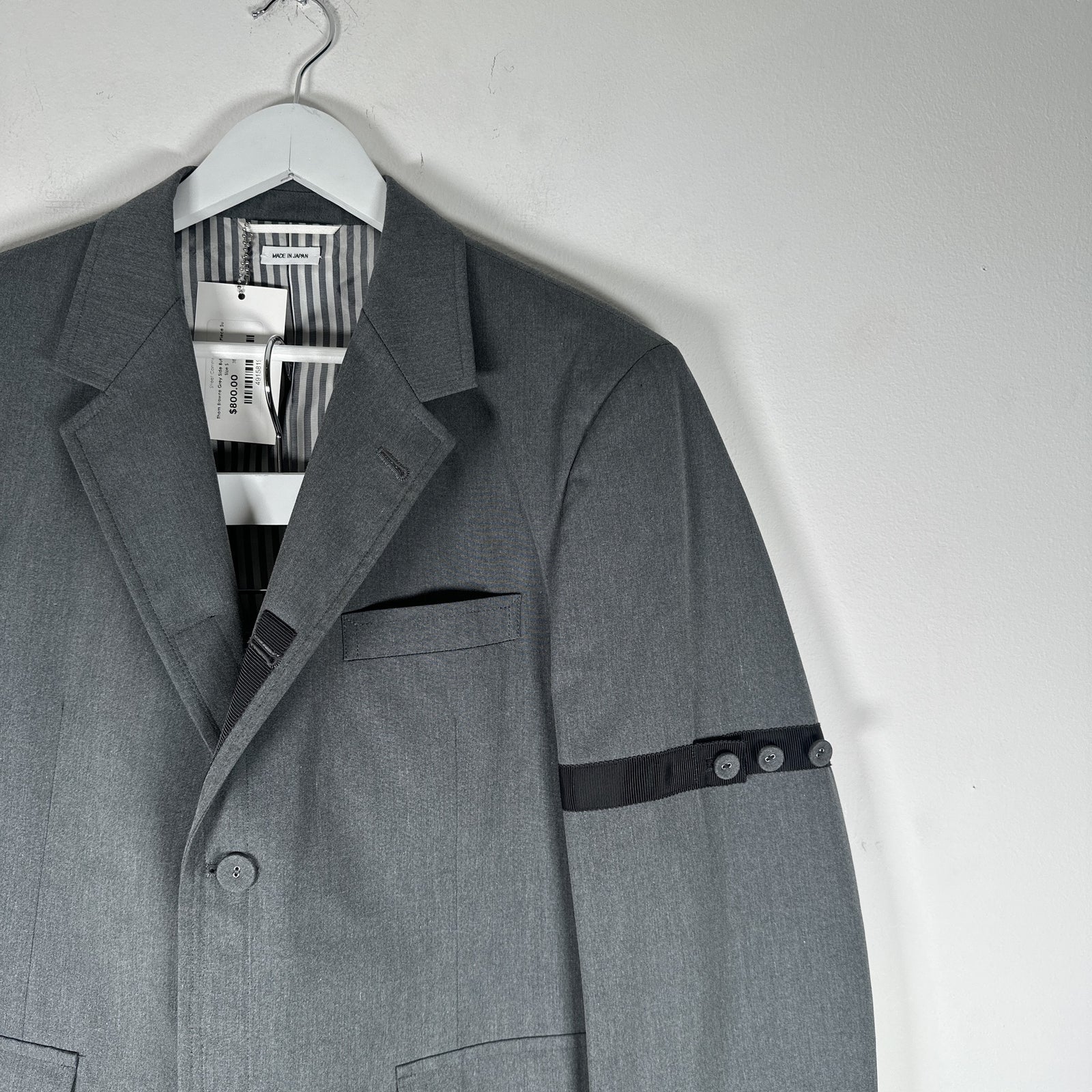 Thom Browne Grey Side Button Two Piece Suit Size S