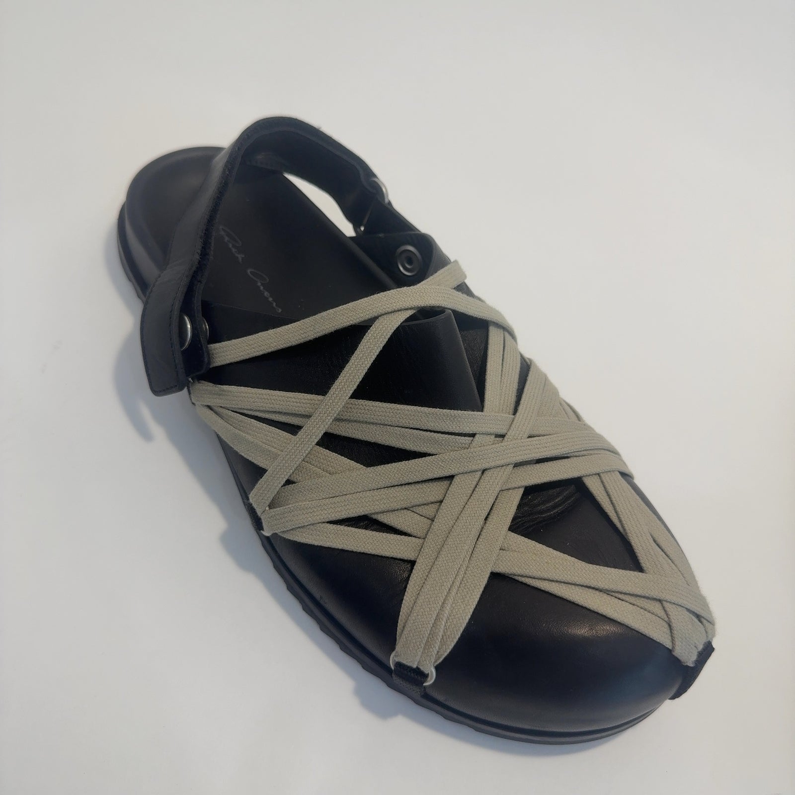 Rick Owens Mega-Lace Sabot Leather Sandals