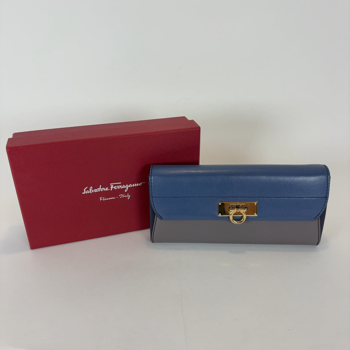 Salvatore Ferragamo Two Tone Long Wallets