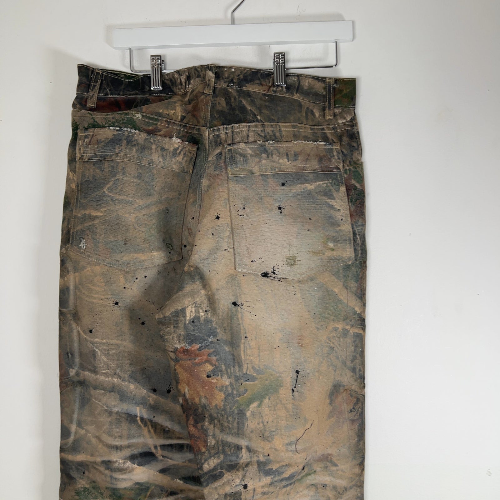 Satoshi Nakamoto Enduro Padded Distressed Canvas Camo Pants