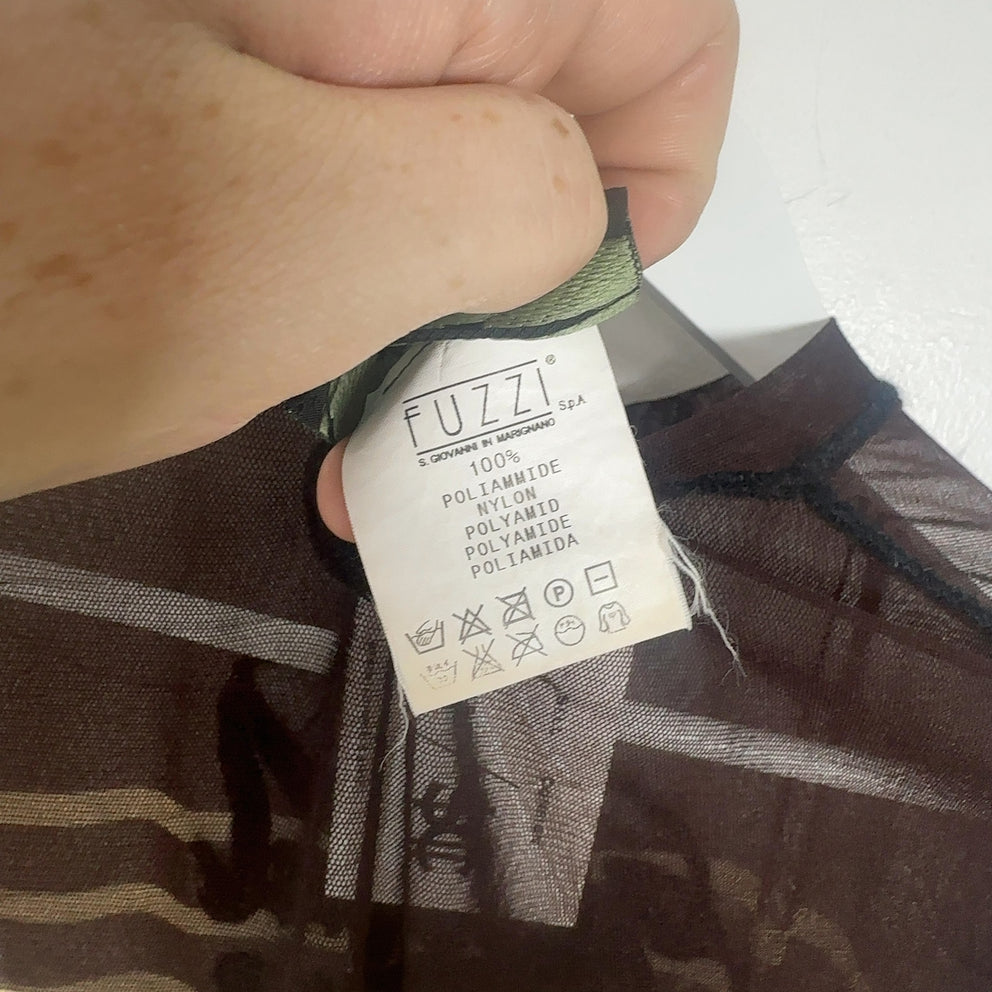 Jean Paul Gaultier Logo Striped Mesh Longsleeve Size L