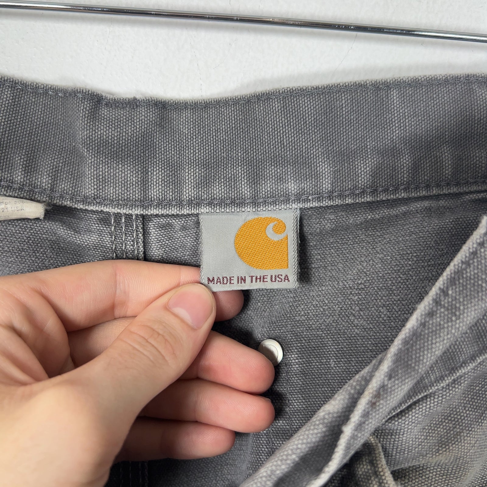 Carhartt Faded Grey Distressed 'Double Knee' Carpenter Pants