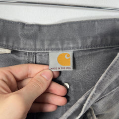 Carhartt Faded Grey Distressed 'Double Knee' Carpenter Pants