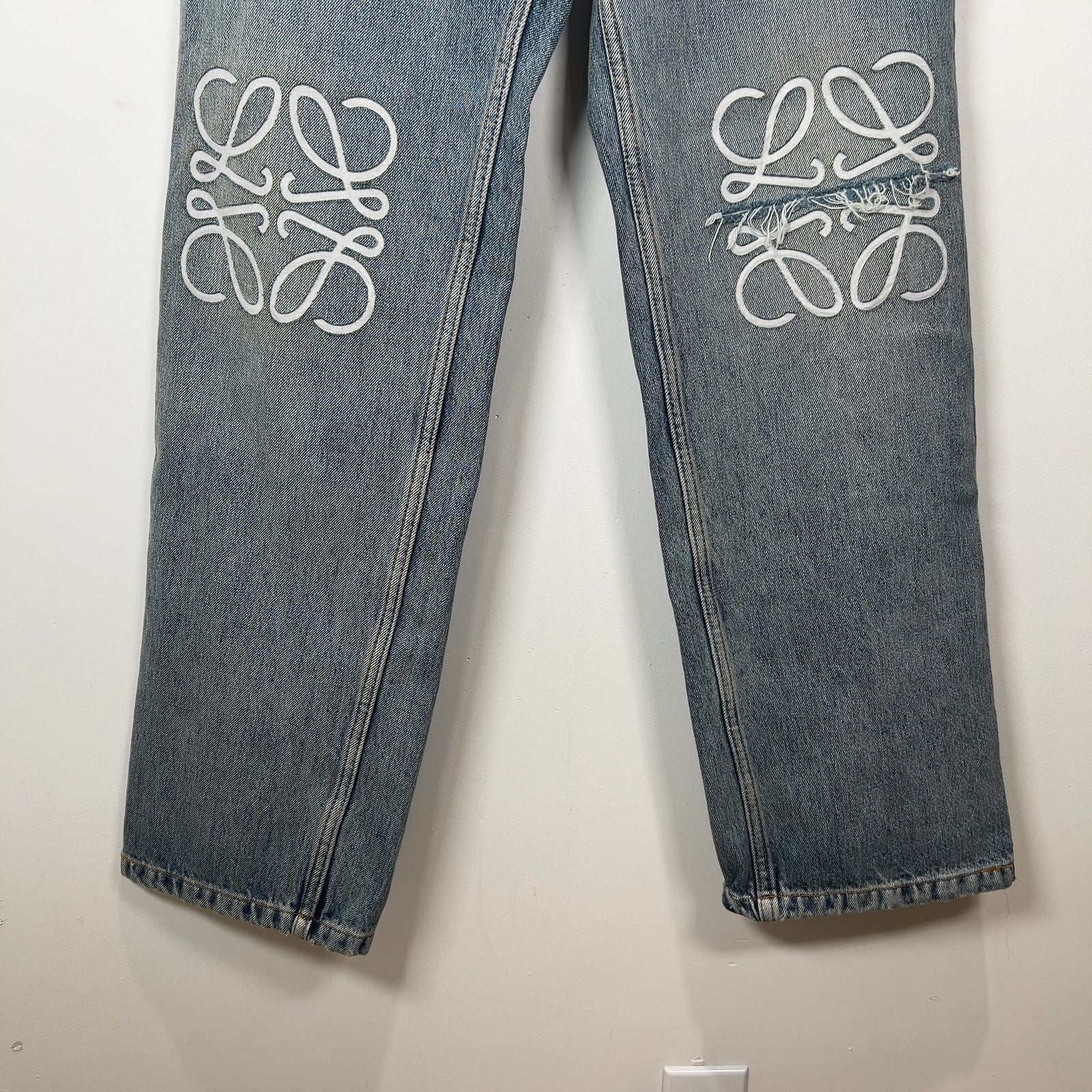 Loewe Anagram Baggy Washed Logo Jeans Size 30