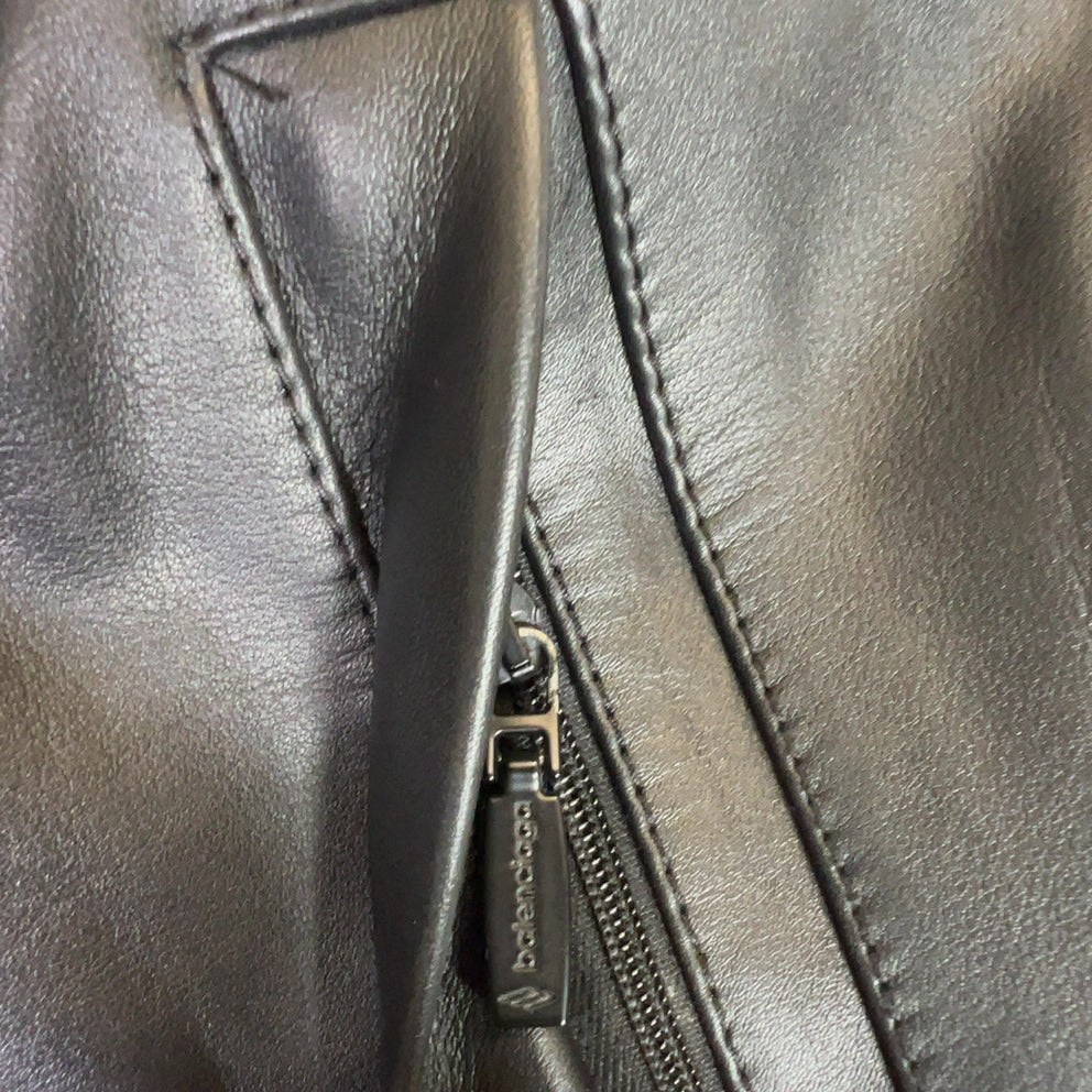 Balenciaga 3B Lambskin Wide-Leg Track Pants
