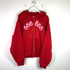 Sp5der Angel Number Zip-Up Hoodie
