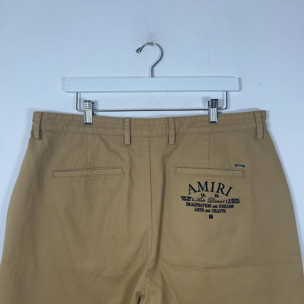 Amiri Khaki Logo Chino Shorts
