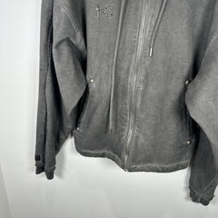 Thug Club Cropped Mesh Panel Zip Up Hoodie Size M
