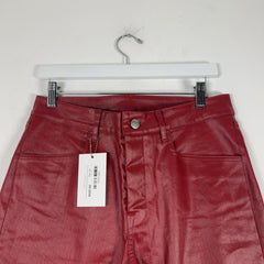 Rick Owens LIDO SS24 'Cardinal Red' Tyrone Cut Waxed Jeans