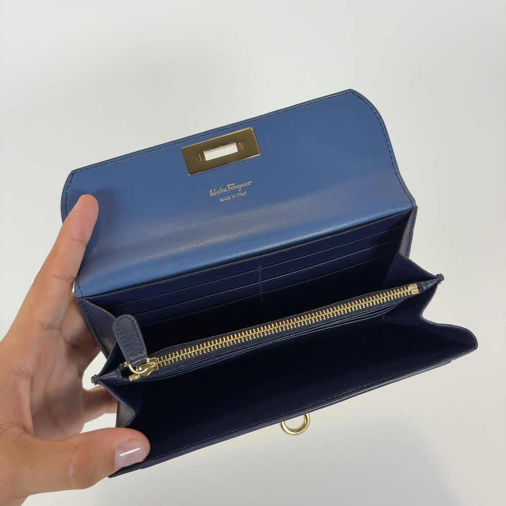 Salvatore Ferragamo Two Tone Long Wallets