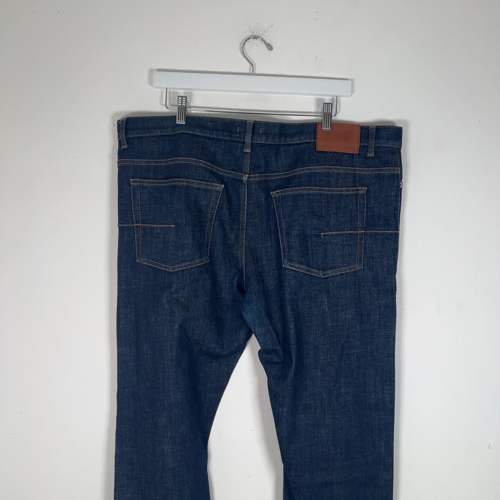 Dior Monogram Hem Raw Denim Jeans