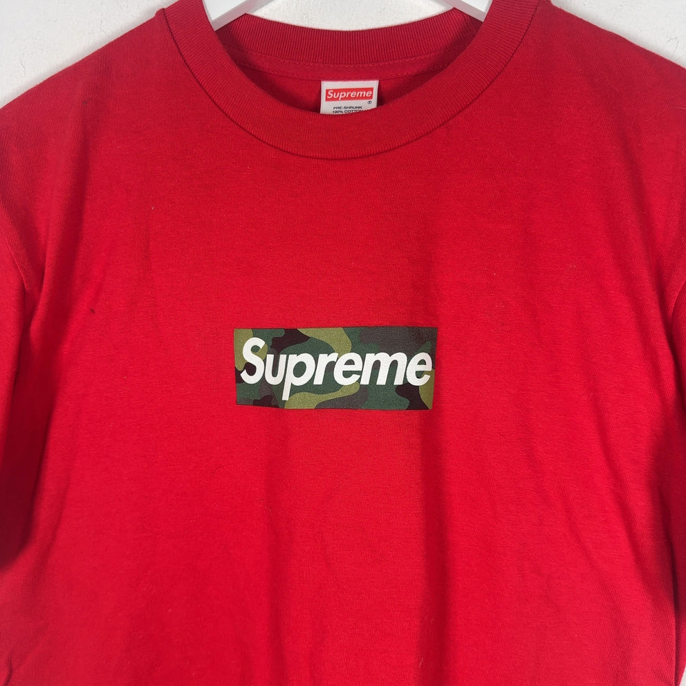 Supreme Red Camo Box Logo T-Shirt Size S