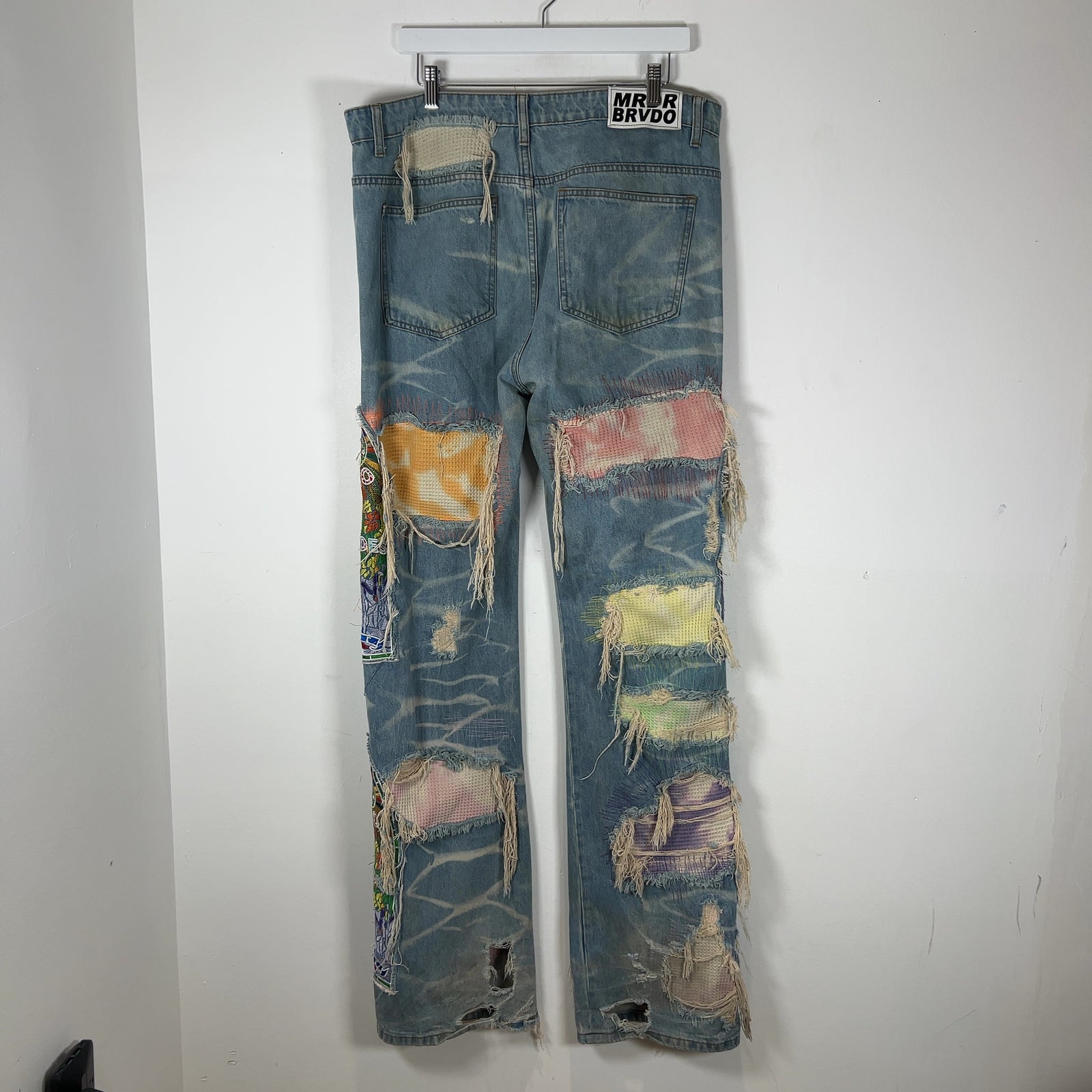 Who Decides War Distressed Stained Glass Window Pane Jeans