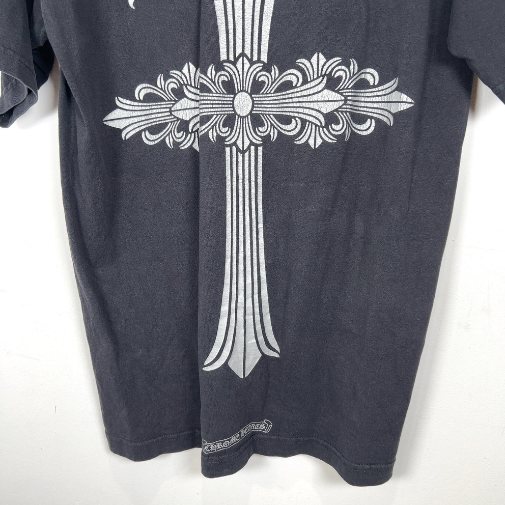 Chrome Hearts Malibu Cross Graphic Vintage T-Shirt