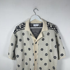 Rhude Floral Motif Knit Button Up Shirt