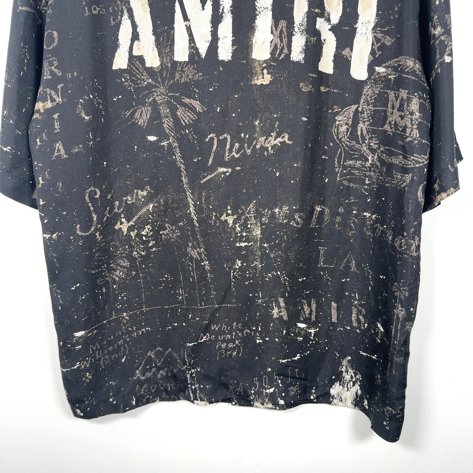 Amiri Army Stencil Silk Button-Up Shirt