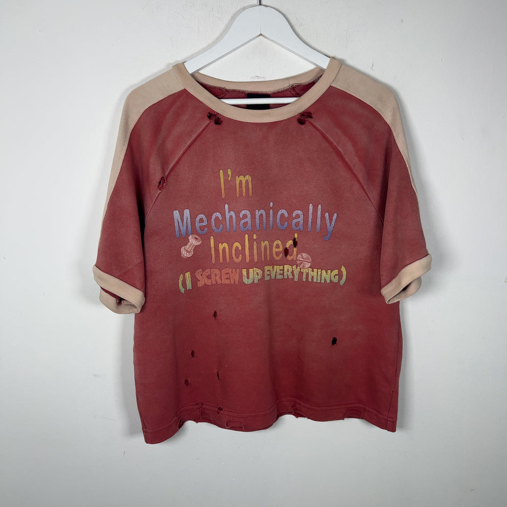 Raspberry Hills x Greedy Unit 'Mechanically Inclined' Graphic Distressed T-Shirt