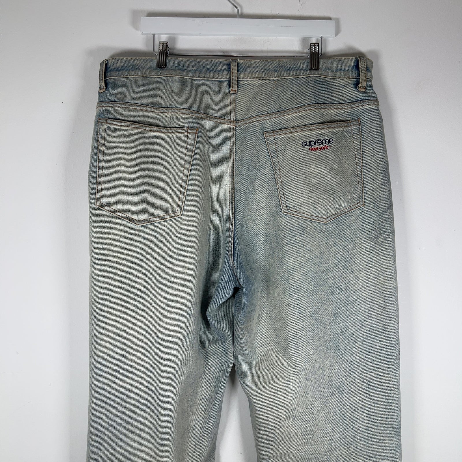 Supreme Embroidered 'New York' Denim Baggy Jeans