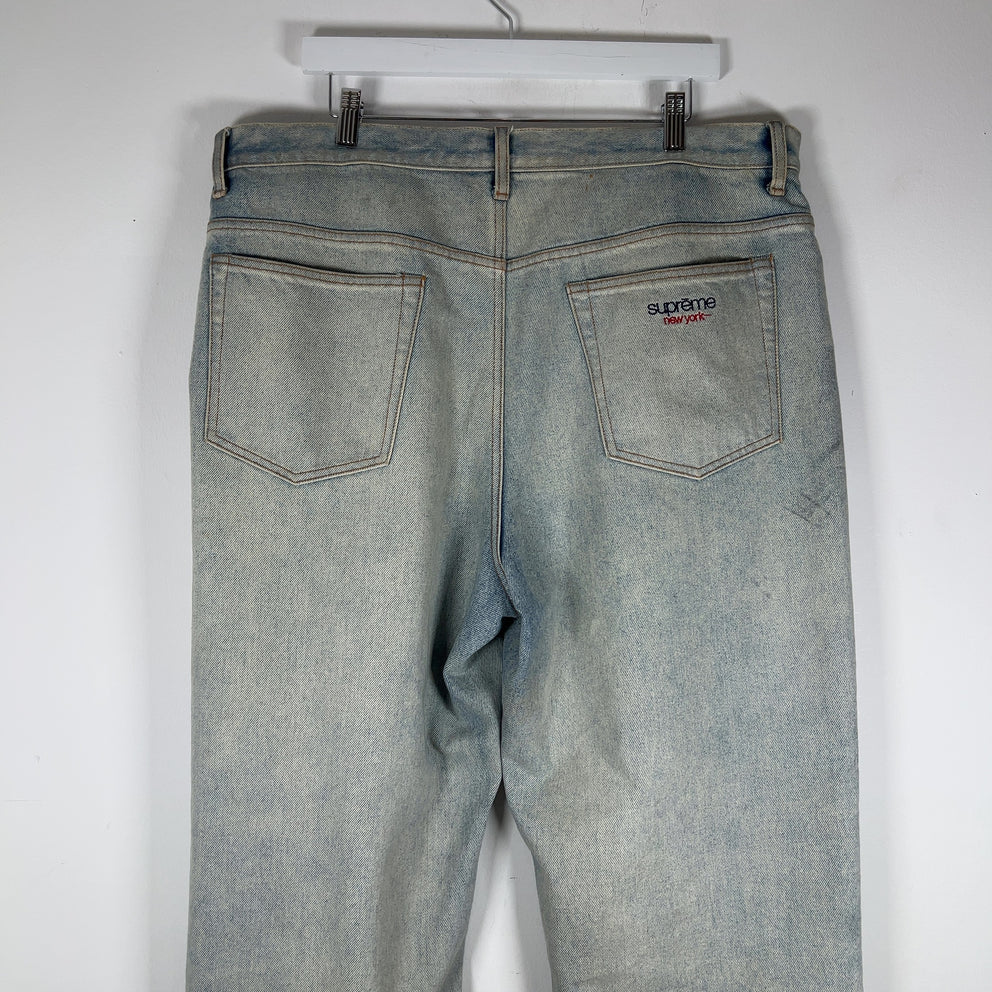 Supreme Embroidered 'New York' Denim Baggy Jeans