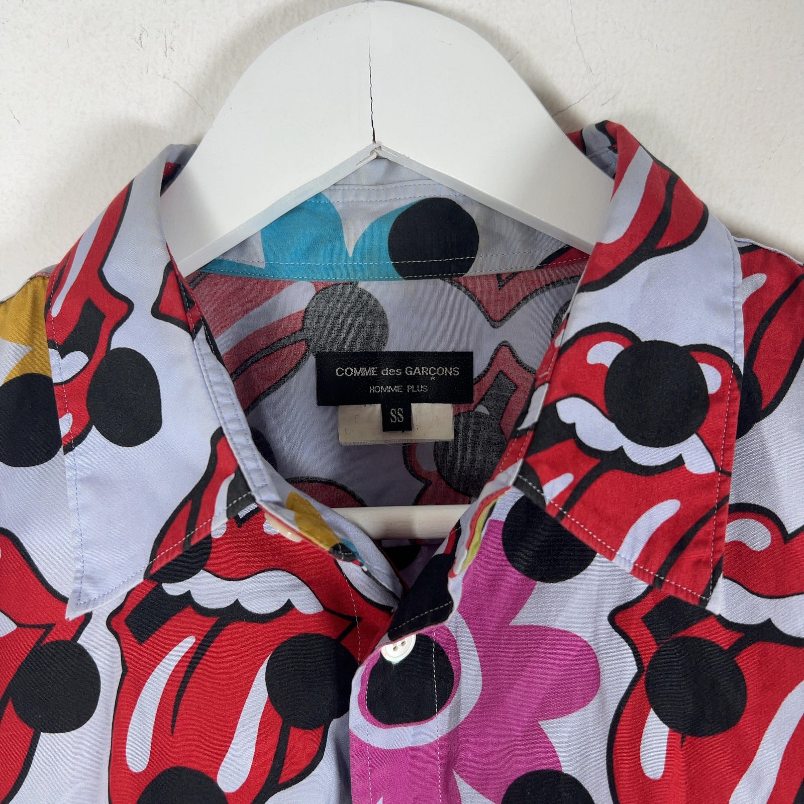 Comme Des Garcons All Over Rolling Stone Print Shirt