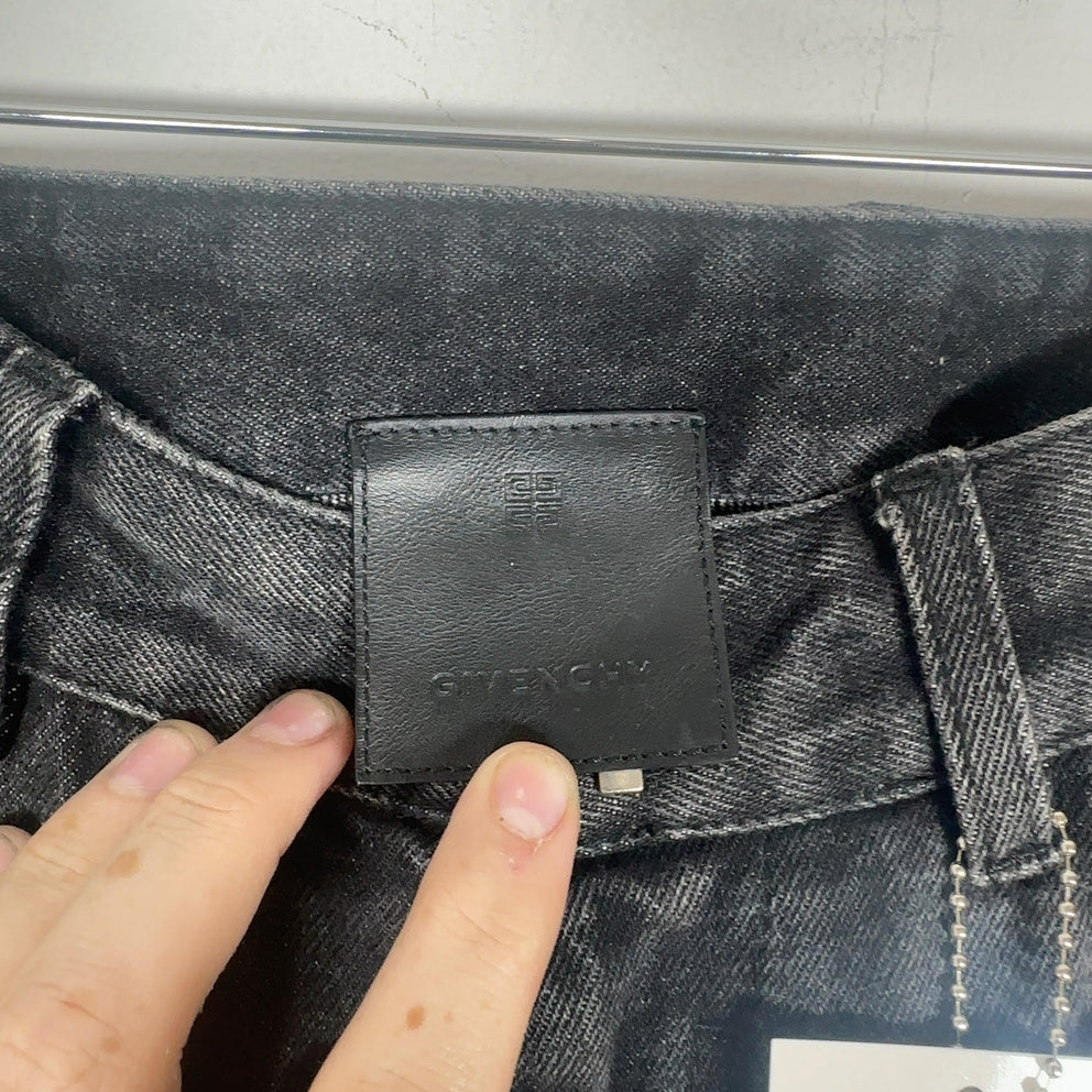 Givenchy Black Wash Cargo Zipper Jeans Size 30