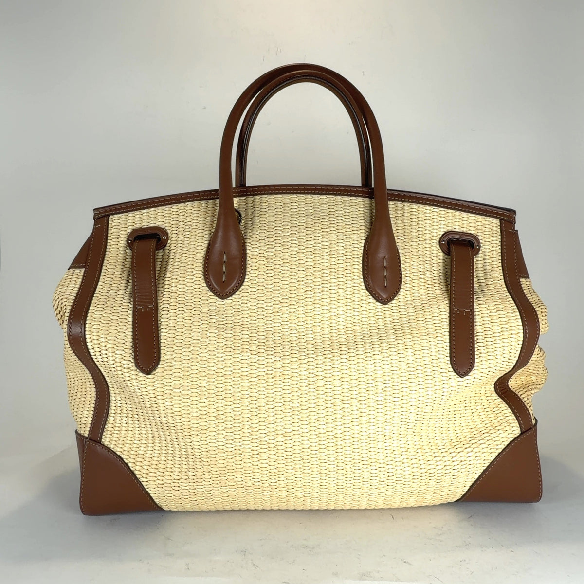 Ralph Lauren Soft Ricky Braided Raffia Handle Bags