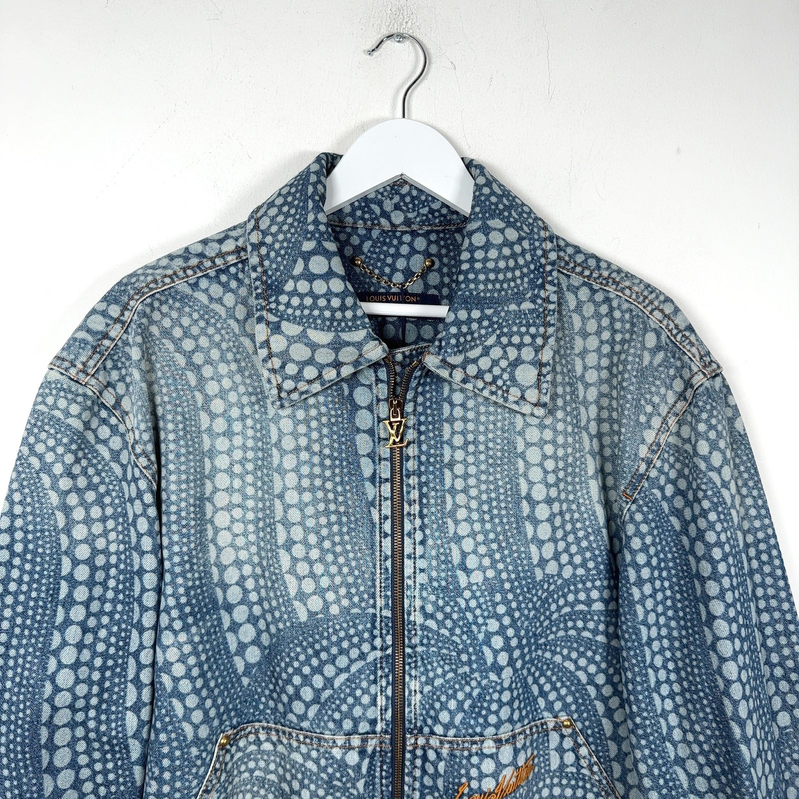 Louis Vuitton x Yayoi Kusama 'All-Over Pumpkin' Denim Zip-Up Jacket
