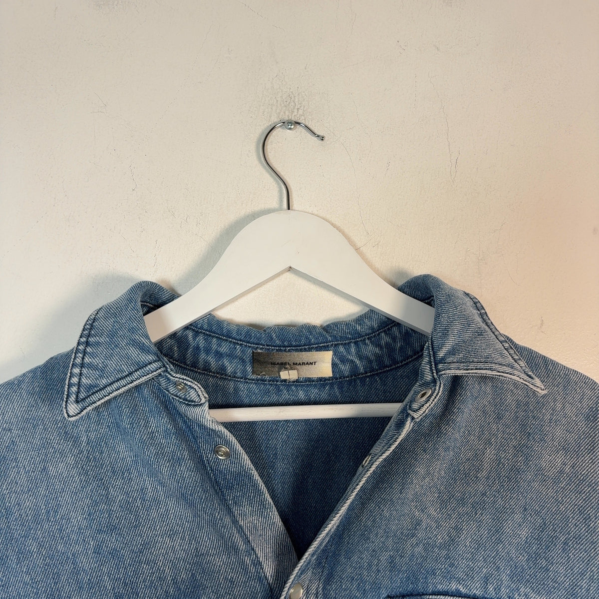 Isabel Marant Pearl Snap Button-Up Denim Shirt