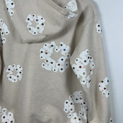 Denim Tears Rhinestone Cotton Wreath Oatmeal Zip Up Hoodie