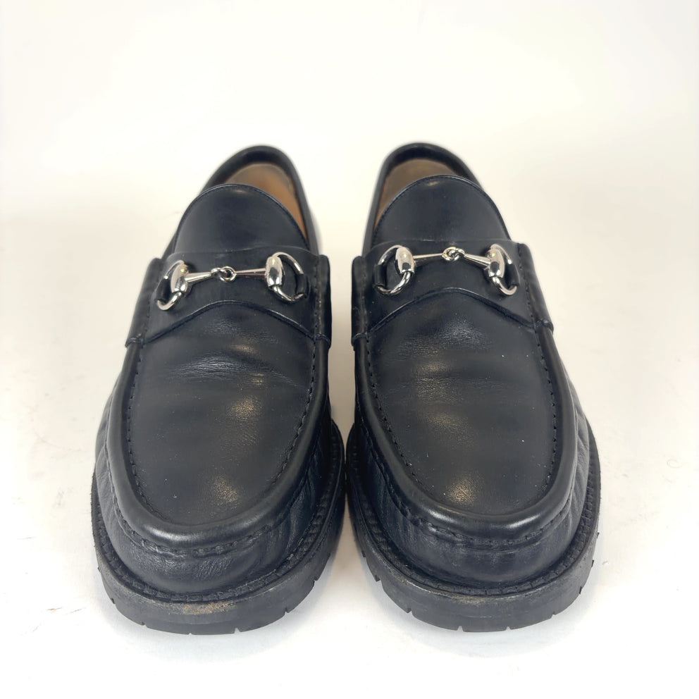 Gucci Lug Horsebit Black Loafer