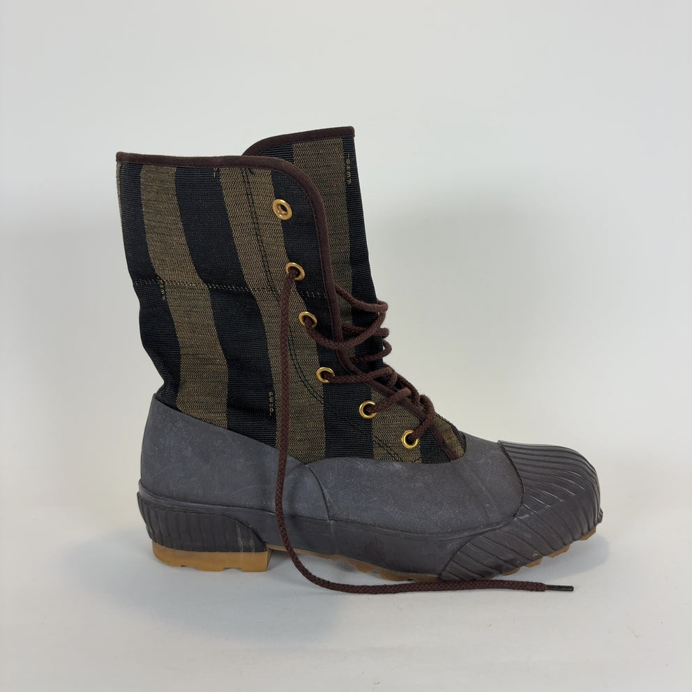 Fendi x Moonstar Pequin Striped Duck Boots
