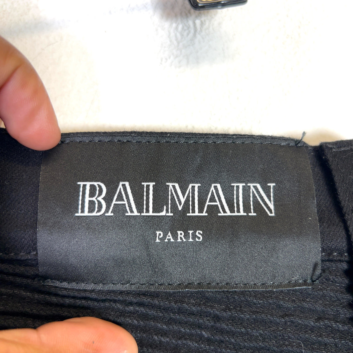 Balmain Black Slim Biker Jeans