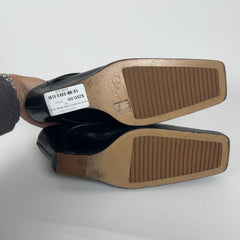 Rick Owens Black Leather Wedge Mules Size 40