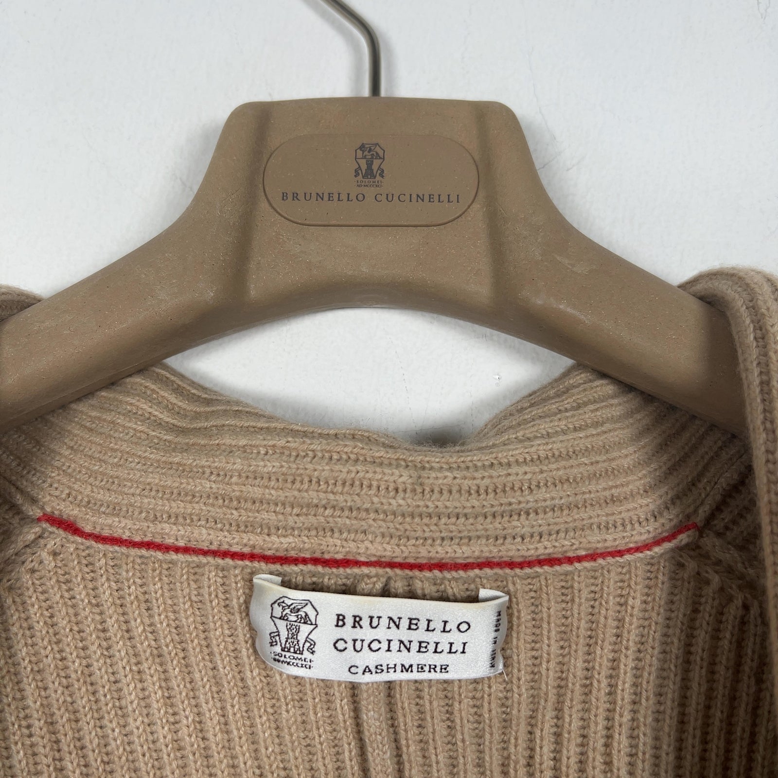 Brunello Cucinelli Ribbed Shawl Cashmere Cardigan Sweater