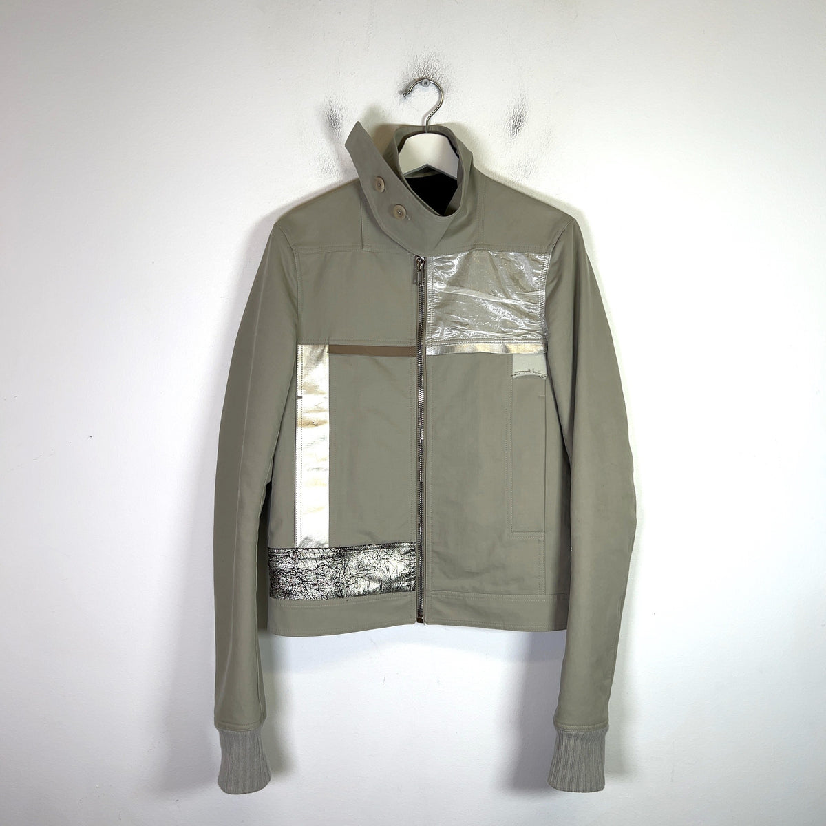 Rick Owens FW16 Mastodon Pearl/Silver Patchwork Jacket