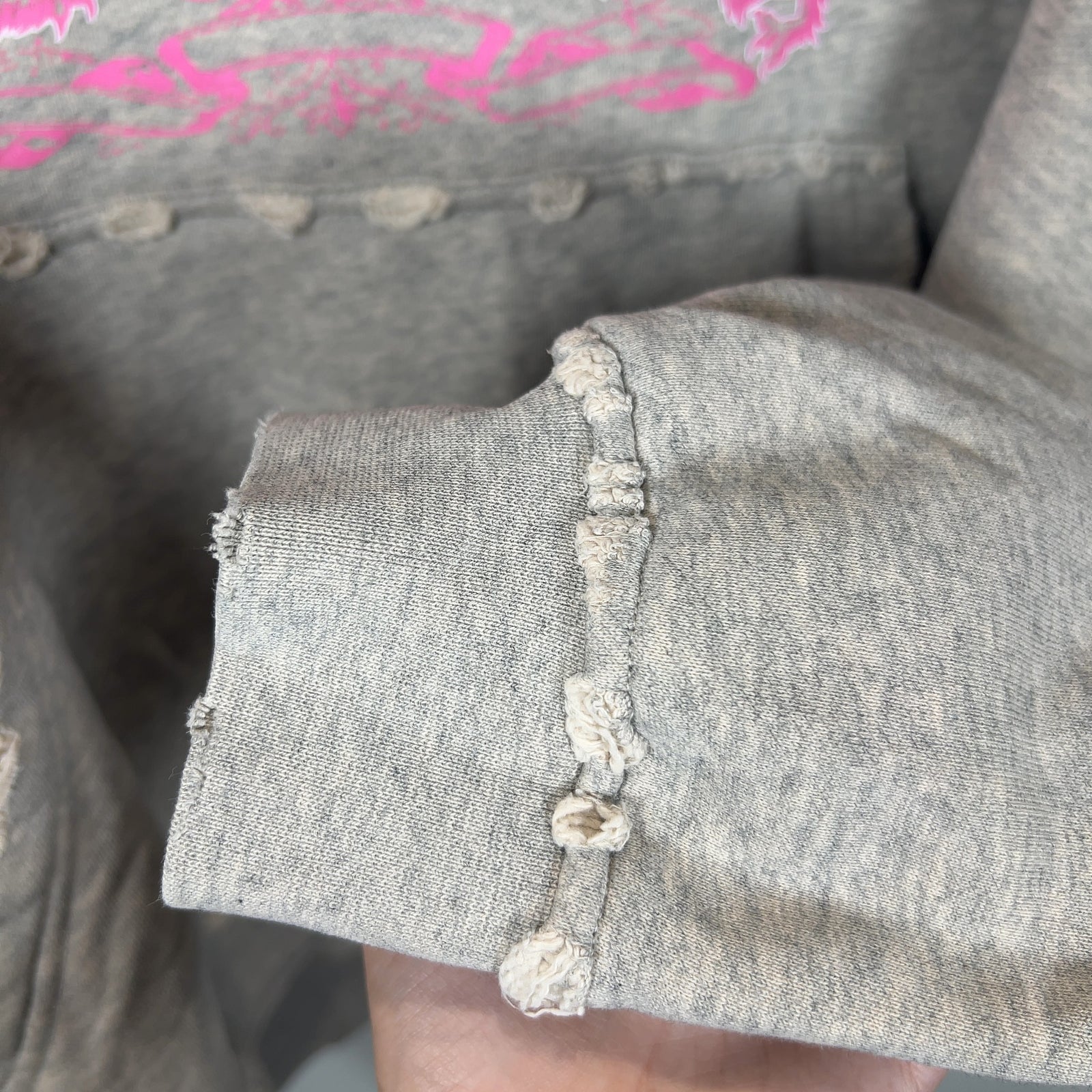 GV Gallery Rasberry Hills Crest Graphic Distressed Hoodie