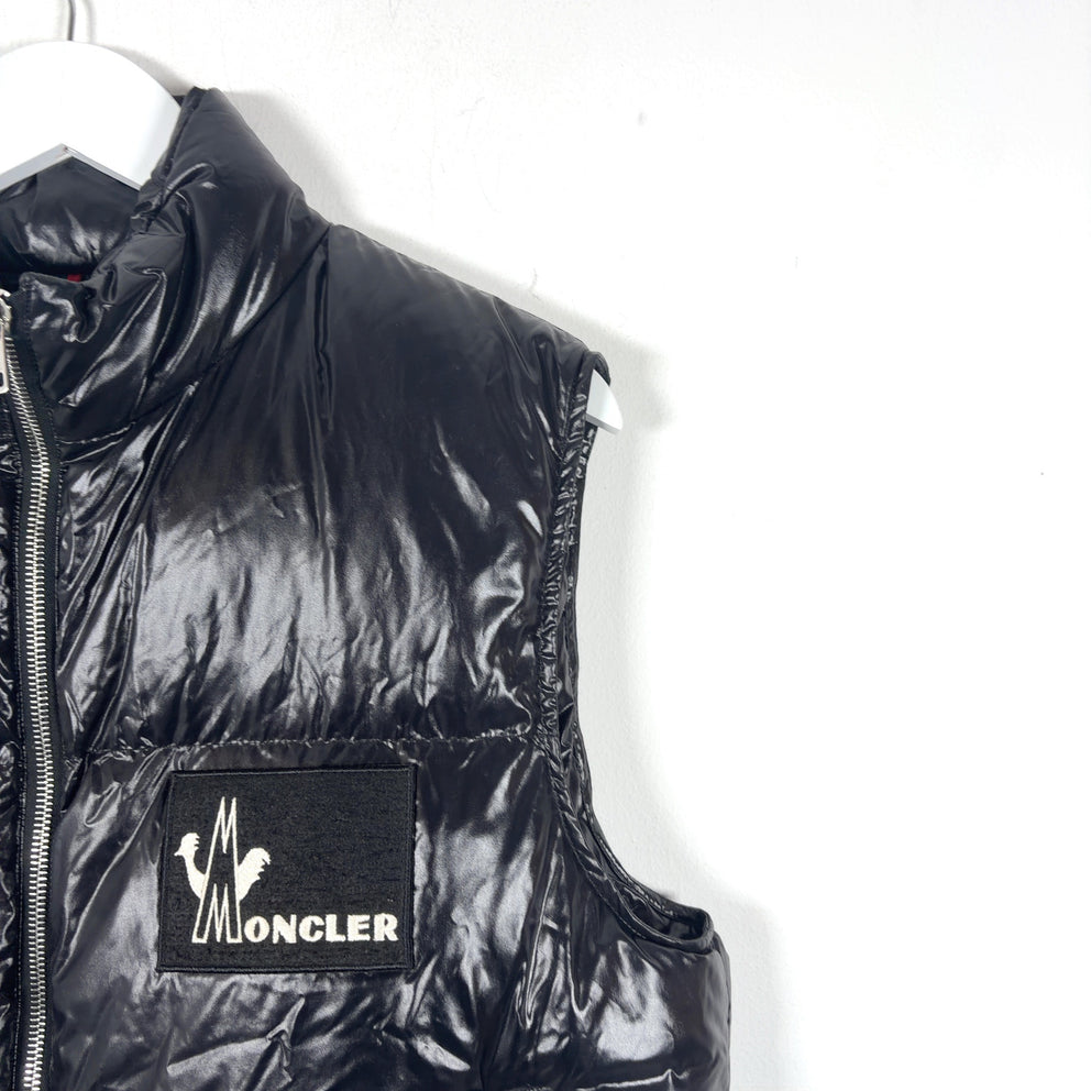 Moncler Shiny Logo Graphic Puffer Vest