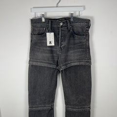 Balenciaga Convertible Grey Wash Denim Jeans Size 30