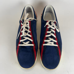 Gucci Boulevard Script Logo Suede Lowtop Sneakers