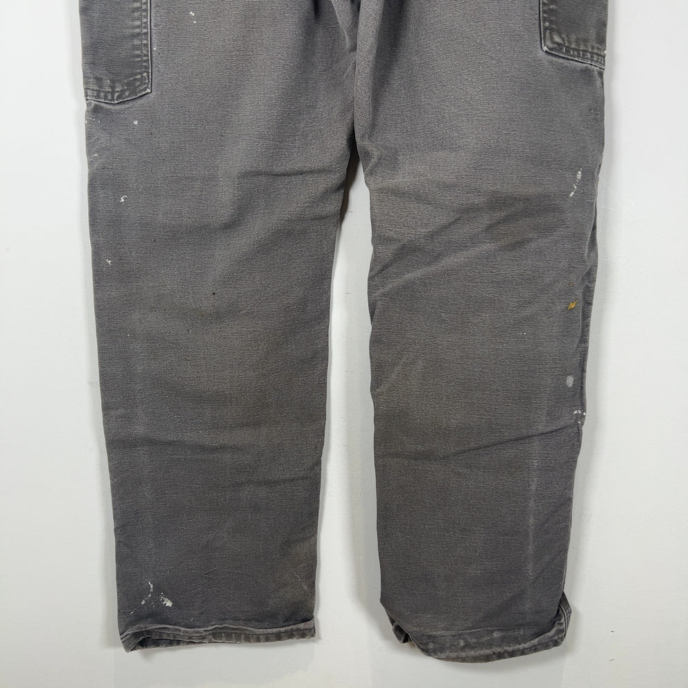 Carhartt Faded Grey Distressed 'Double Knee' Carpenter Pants
