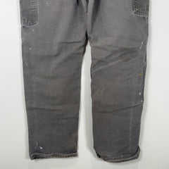 Carhartt Faded Grey Distressed 'Double Knee' Carpenter Pants