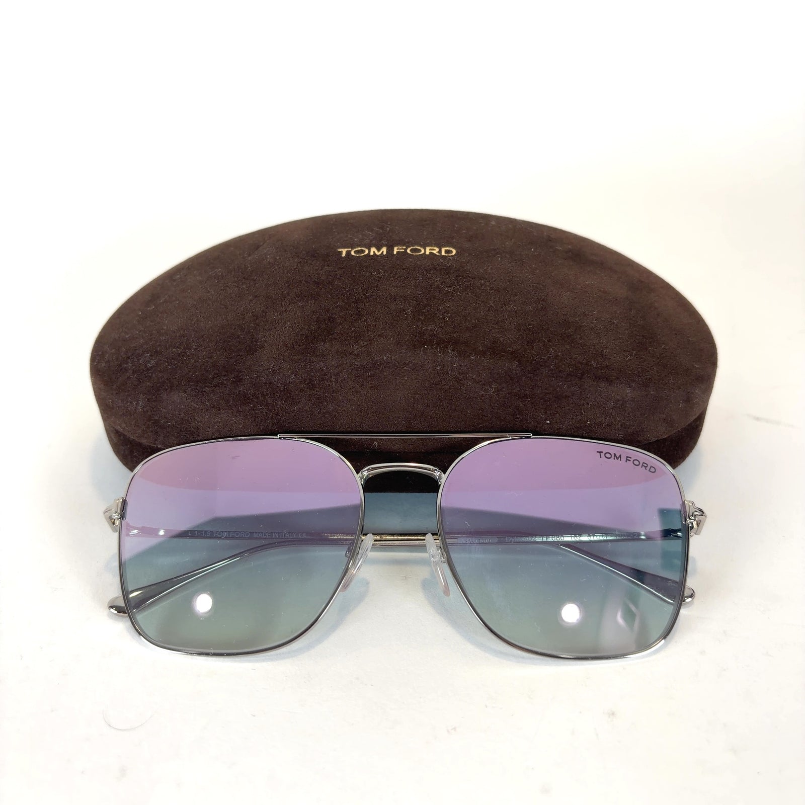 Tom Ford Rectangle Aviator Pink Lense Wire Frame Sunglasses
