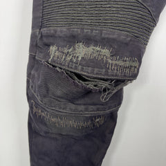Balmain Distressed Repair Biker Jeans