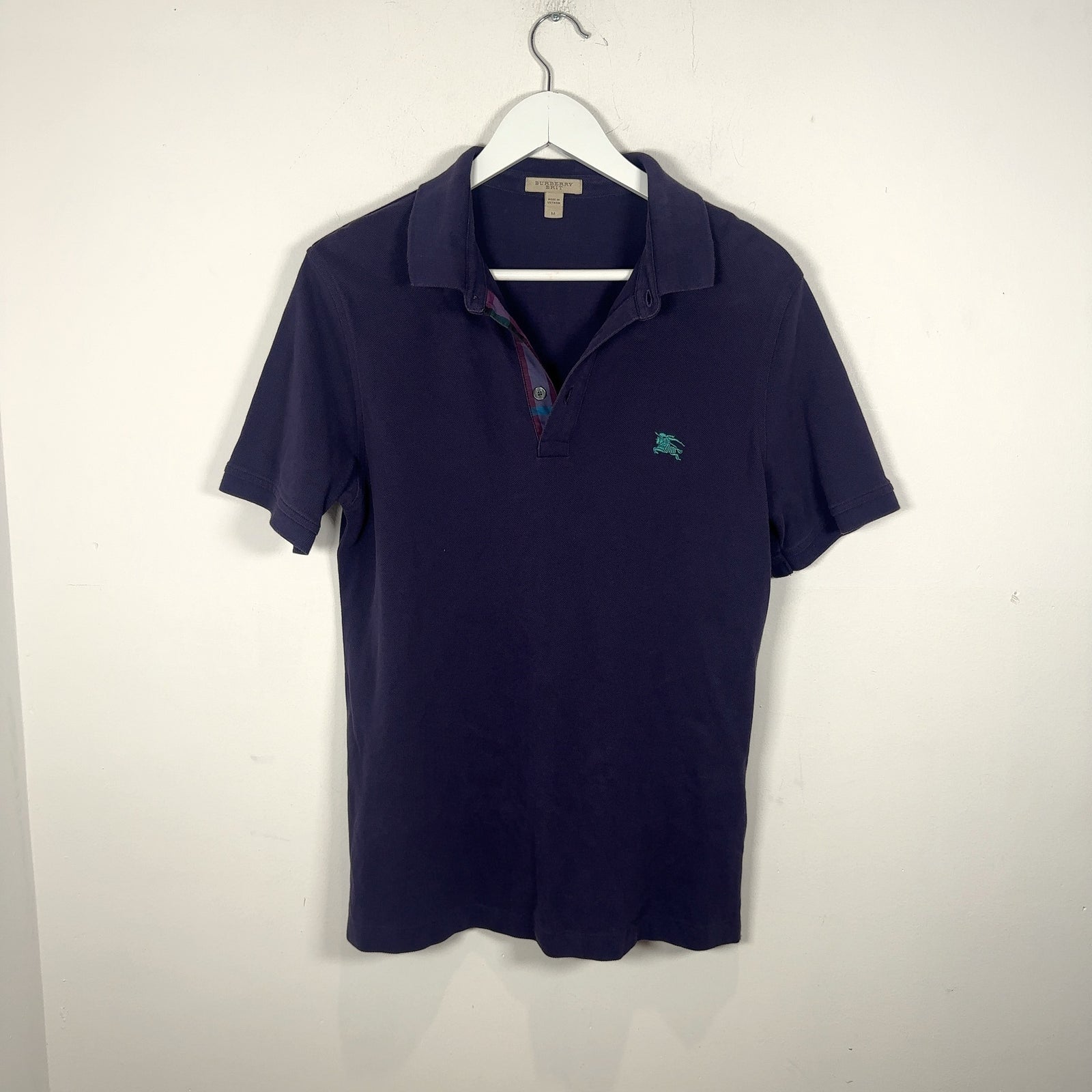 Burberry 1/4 Button Purple Polo