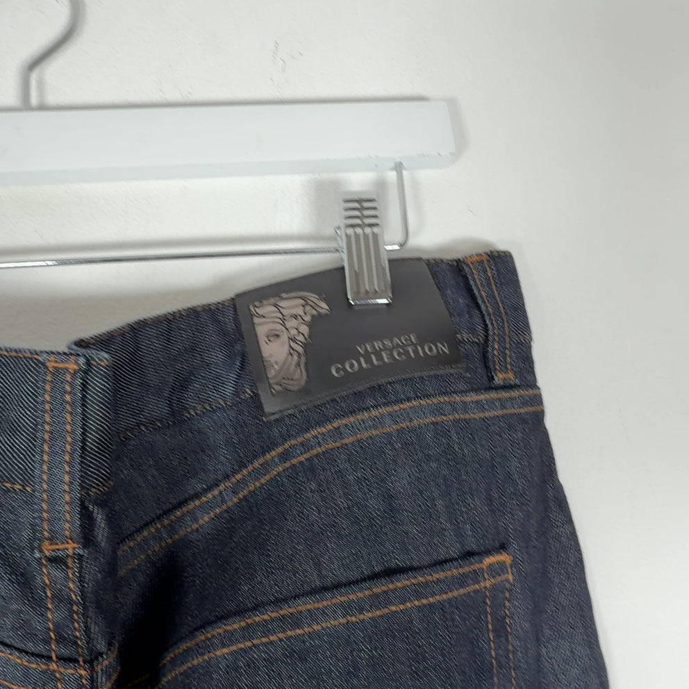 Versace Medusa Pocket Logo Straight Fit Denim Jeans