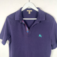 Burberry 1/4 Button Purple Polo