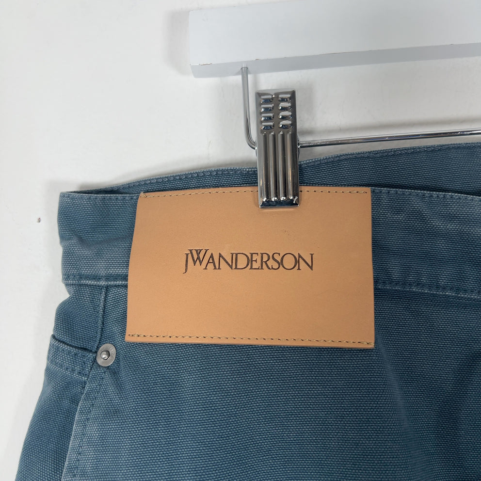 JW Anderson Blue 'Twisted' Workwear Canvas Pants