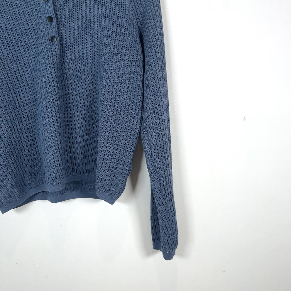 Rag & Bone Knitted Cropped Button-Up Polo Shirt
