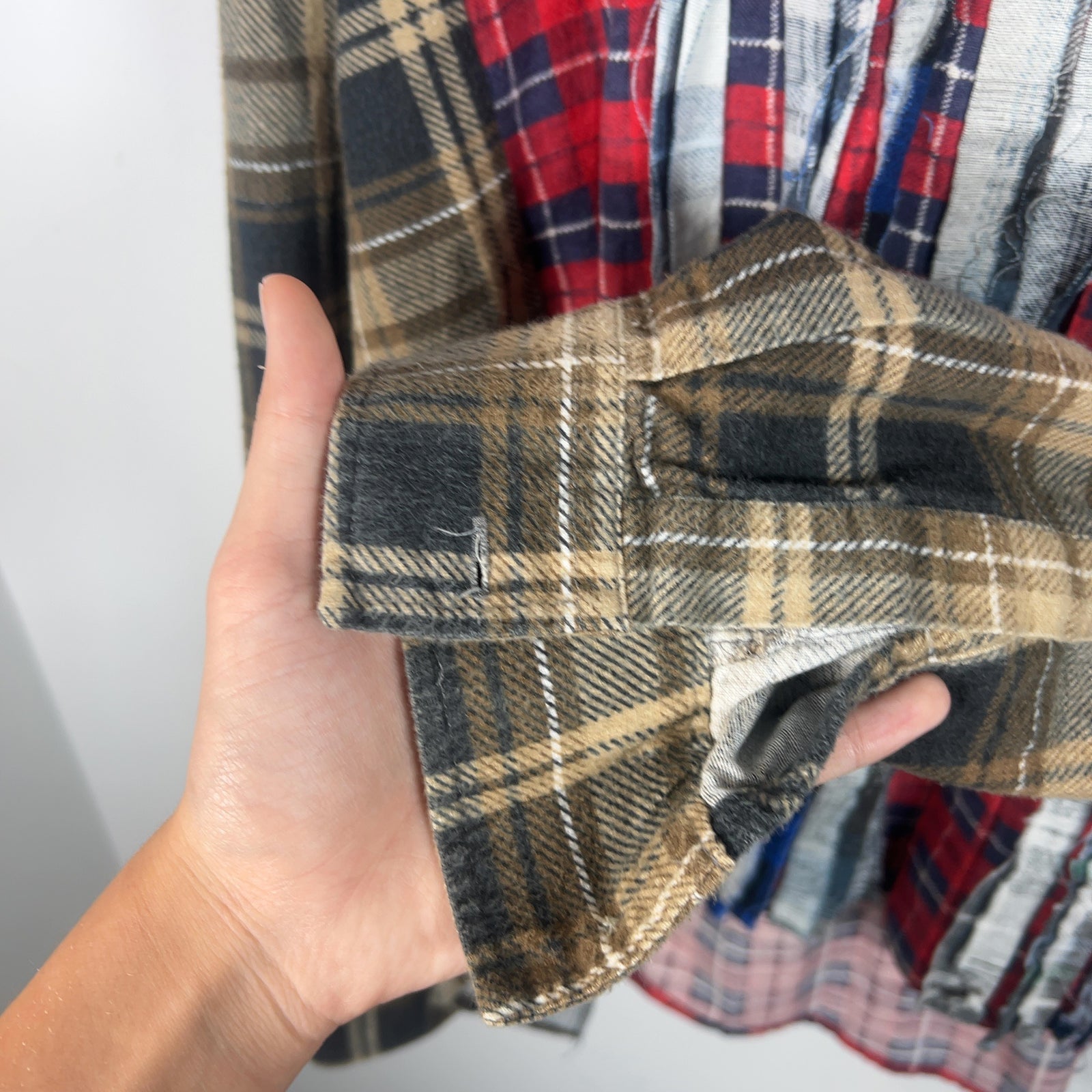 Needles Rebuild Ribbons Cut Flannel Shirt