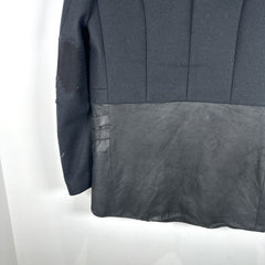 Number (N)ine AW06 'NOIR' Black Leather Hybrid Wool Napoleon Jacket Size 2